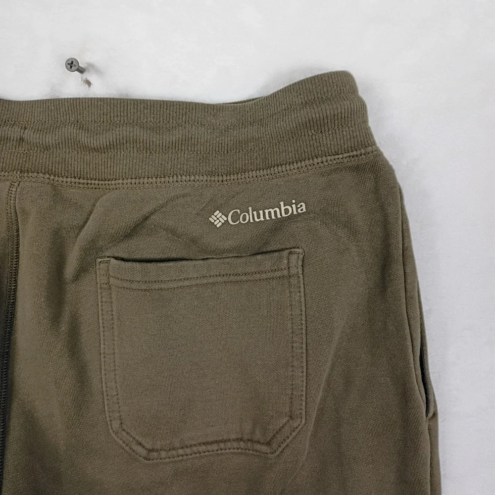 Columbia Joggers Mens L Brown Fleece Logo Sweatpants Hiking Outdoors Gorpcore